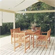 vidaXL Solid Teak Wood Medium Durable Garden Dining Set in Brown