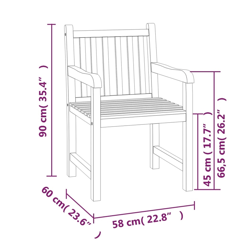 vidaXL Fine Sanded Teak Hardwood Medium Durable Garden Dining Set in Brown