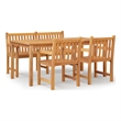 vidaXL Smooth Sanded Teak Hardwood Large Garden Dining Set Natural/Brown