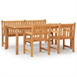 vidaXL Solid Teak Wood Large Garden Dining Set in Brown