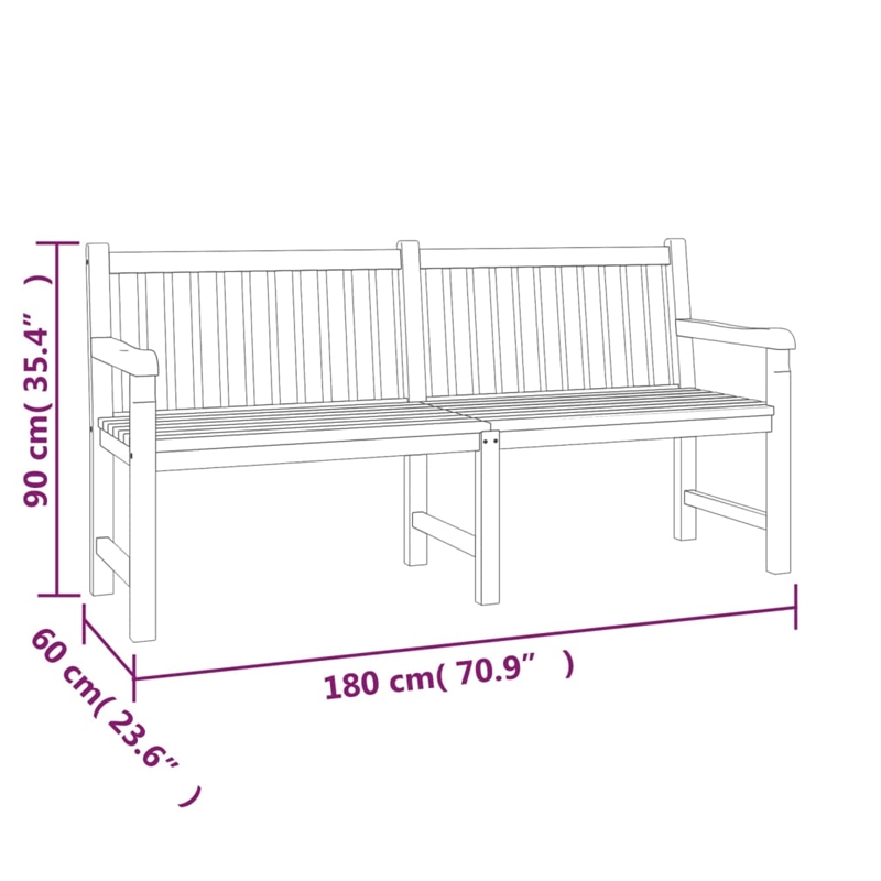 vidaXL Solid Teak Wood Large Garden Dining Set in Brown