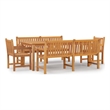 vidaXL Solid Teak Wood Large Durable Garden Dining Set in Brown