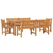 vidaXL Solid Teak Wood Large Durable Garden Dining Set in Brown