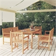 vidaXL Solid Teak Wood Large Durable Garden Dining Set in Brown