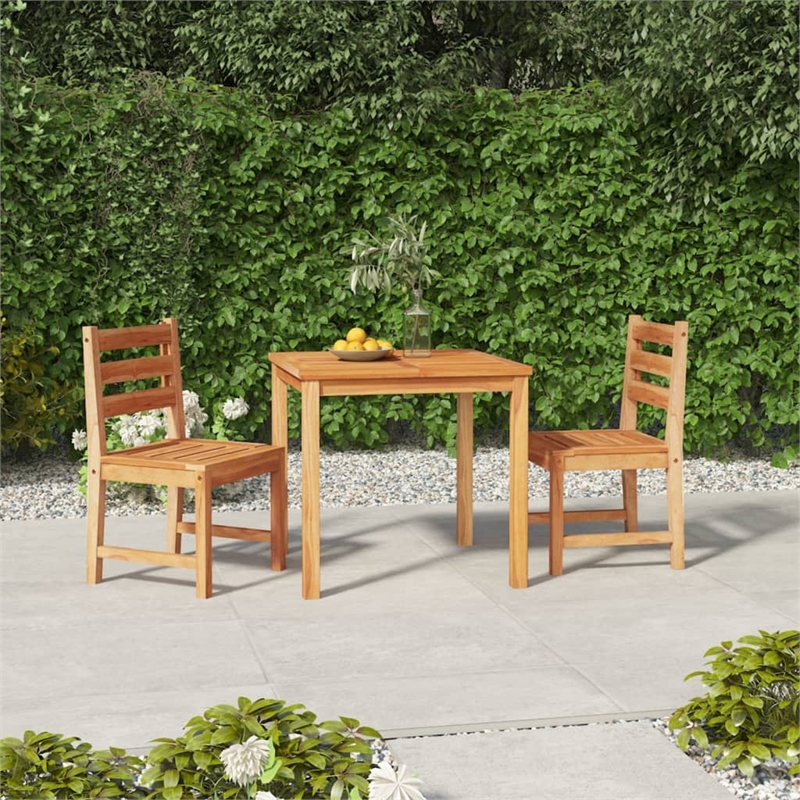 vidaXL Solid Teak Wood Standard Durable Garden Dining Set Natural/Brown
