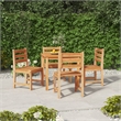 vidaXL Solid Teak Wood Medium Garden Dining Set in Brown