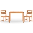 vidaXL Solid Teak Wood 3 Piece Set Garden Dining Set in Brown