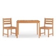 vidaXL Solid Teak Wood 3 Piece Set Garden Dining Set in Brown