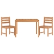 vidaXL Solid Teak Wood 3 Piece Set Garden Dining Set in Brown