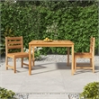 vidaXL Solid Teak Wood 3 Piece Set Garden Dining Set in Brown