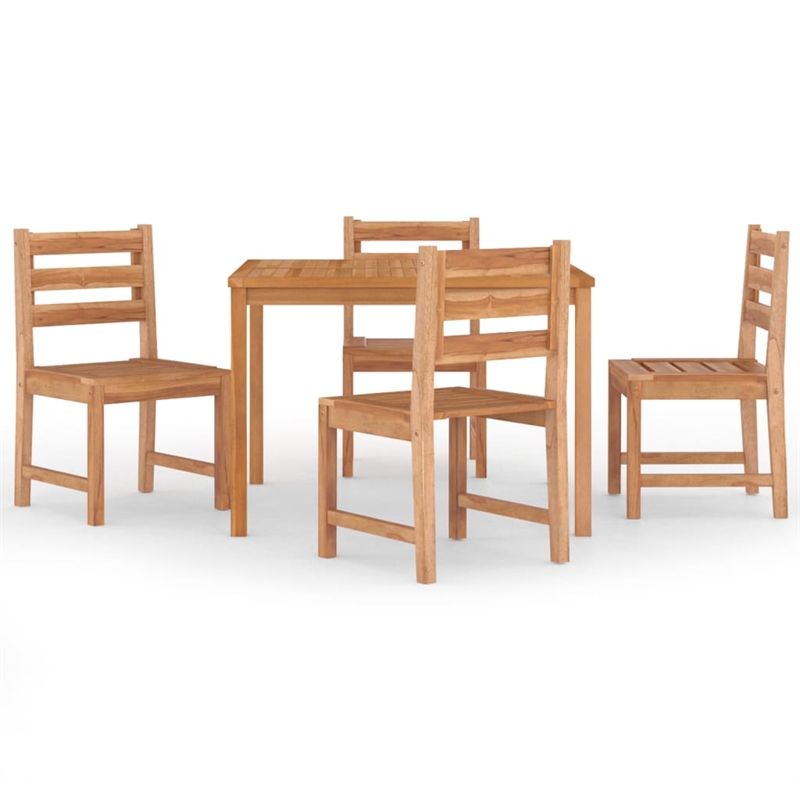 vidaXL Solid Teak Wood Standard Garden Dining Set Natural/Brown