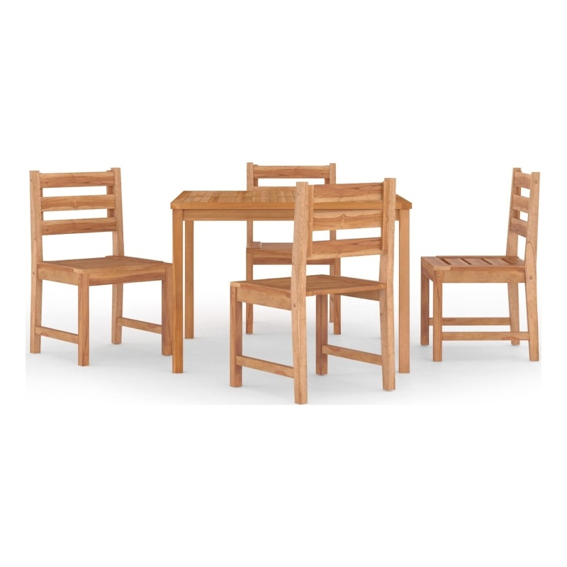 vidaXL Solid Teak Wood Standard Garden Dining Set Natural/Brown