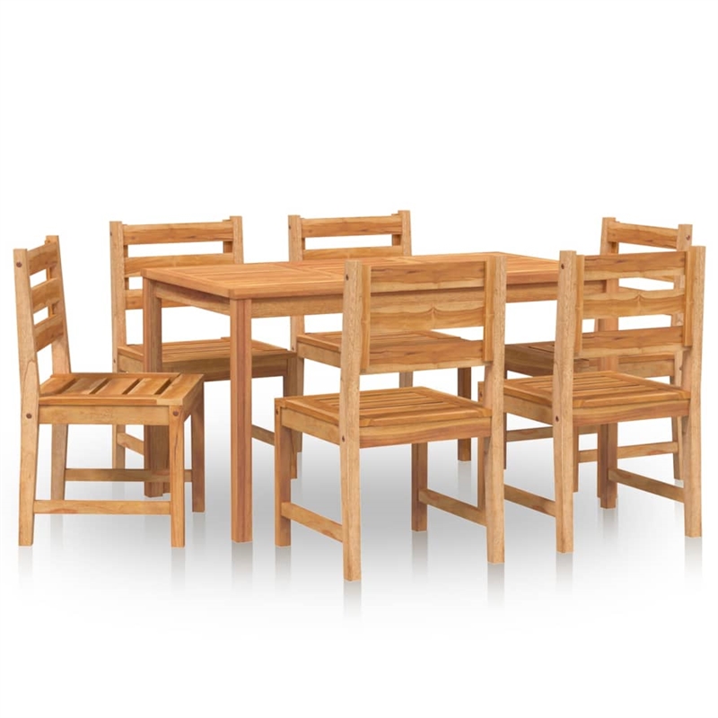 vidaXL Solid Teak Wood Medium Durable Garden Dining Set in Brown