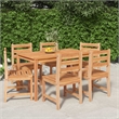 vidaXL Solid Teak Wood Medium Durable Garden Dining Set in Brown