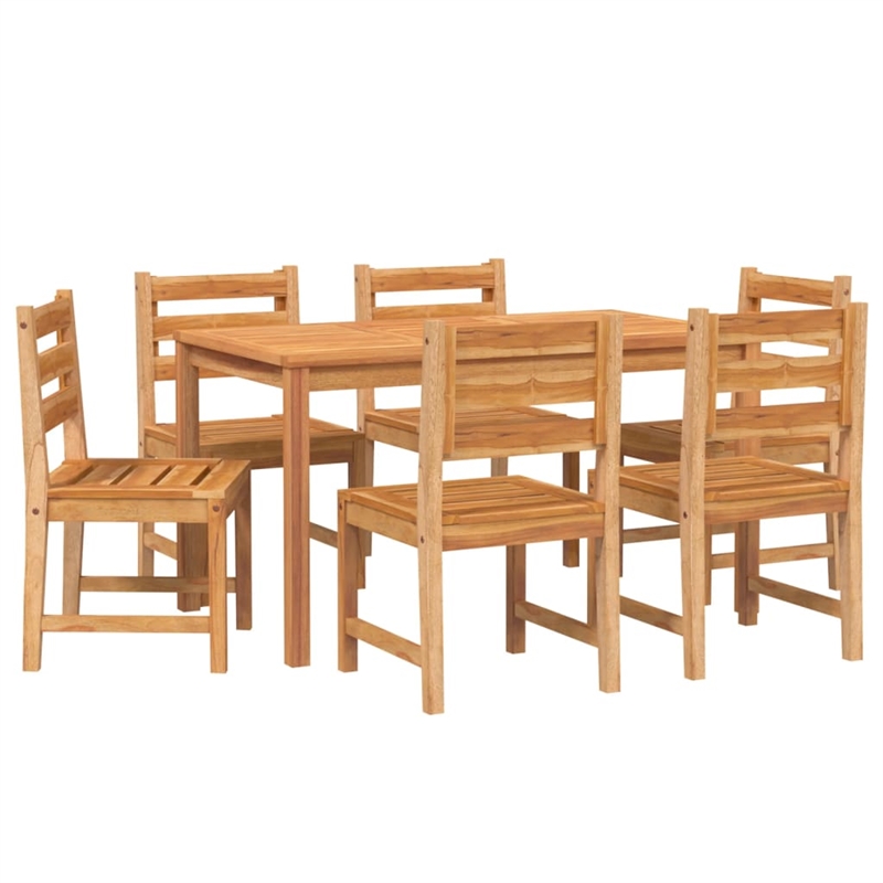 vidaXL Solid Teak Wood Medium Durable Garden Dining Set in Brown