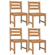 vidaXL Solid Teak Wood 5 Piece Durable Garden Dining Set in Brown