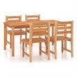 vidaXL Solid Teak Wood Standard Durable Garden Dining Set in Natural/Brown
