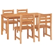 vidaXL Solid Teak Wood Standard Durable Garden Dining Set in Natural/Brown