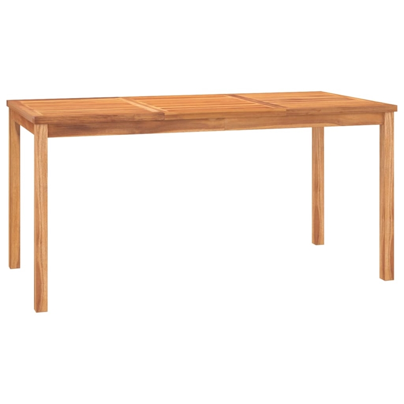 vidaXL Solid Teak Wood Standard Durable Garden Dining Set in Natural/Brown