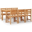 vidaXL Solid Wood Teak Medium Garden Dining Set in Natural/Brown