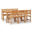 vidaXL Solid Wood Teak Medium Garden Dining Set in Natural/Brown