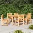 vidaXL Solid Wood Teak Medium Garden Dining Set in Natural/Brown