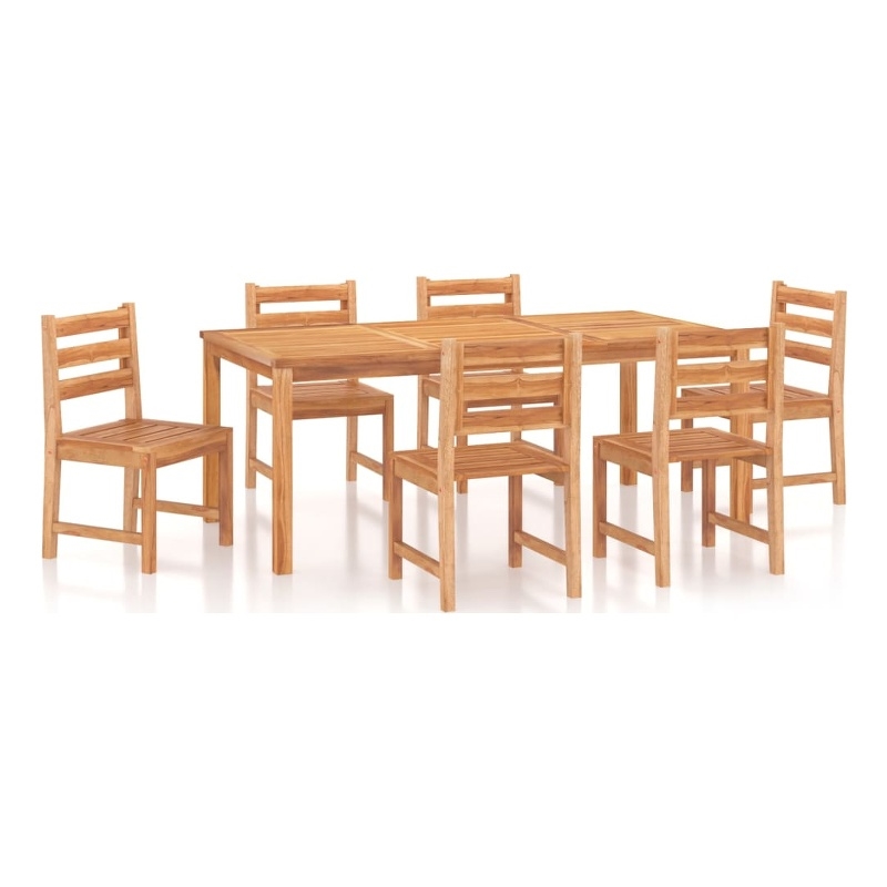 vidaXL Solid Teak Wood Durable Garden Dining Set Natural/Brown