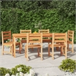 vidaXL Solid Teak Wood Durable Garden Dining Set Natural/Brown