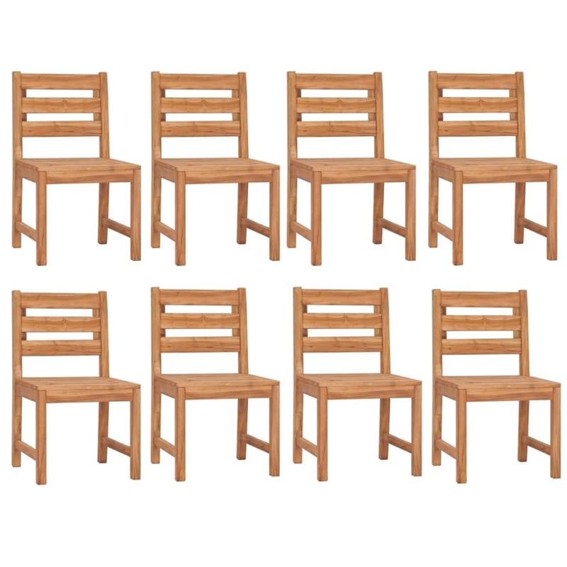 vidaXL Solid Teak Wood Large Garden Dining Set in Brown
