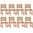 vidaXL Solid Teak Wood Large Garden Dining Set in Brown