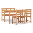 vidaXL Solid Teak Wood Medium Garden Dining Set Natural/Brown