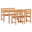 vidaXL Solid Teak Wood Medium Garden Dining Set Natural/Brown