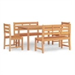 vidaXL Solid Teak Wood Large Durable Garden Dining Set in Brown