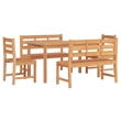 vidaXL Solid Teak Wood Large Durable Garden Dining Set in Brown