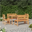vidaXL Solid Teak Wood Large Durable Garden Dining Set in Brown
