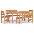 vidaXL Solid Teak Wood 5 Piece Durable Garden Dining Set in Brown