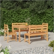 vidaXL Solid Teak Wood 5 Piece Durable Garden Dining Set in Brown