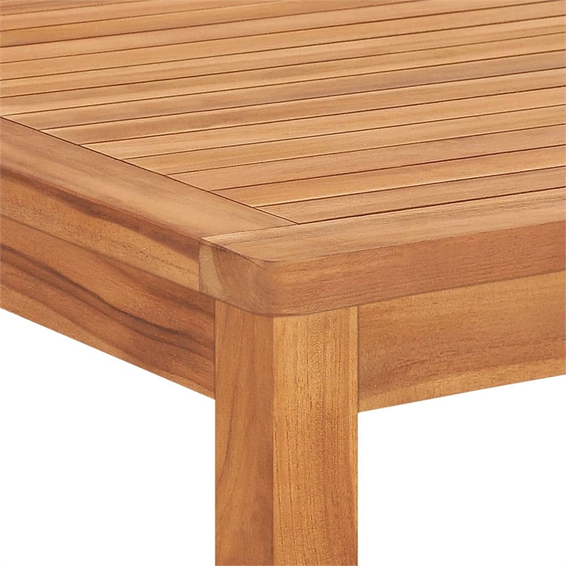 vidaXL Solid Teak Wood Standard Durable Garden Dining Set in Natural/Brown
