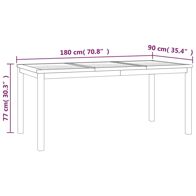 vidaXL Solid Teak Wood Standard Durable Garden Dining Set in Natural/Brown