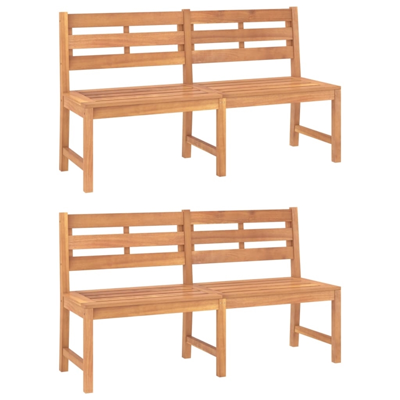 vidaXL Solid Teak Wood Standard Durable Garden Dining Set in Natural/Brown