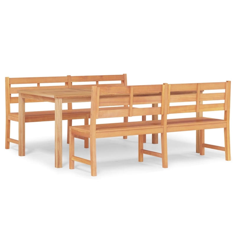 vidaXL Solid Teak Wood Large Garden Dining Set Natural/Brown