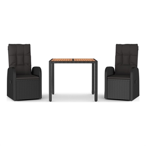 vidaXL Garden Dining Set in Black