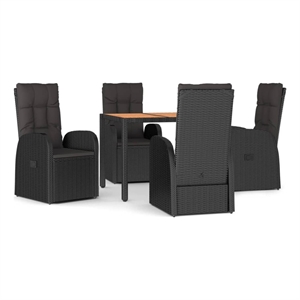 vidaXL Garden Dining Set in Black