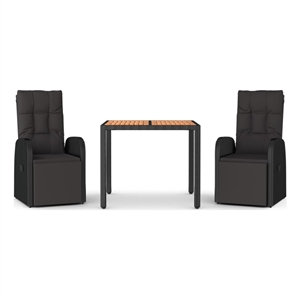 vidaXL Garden Dining Set in Black