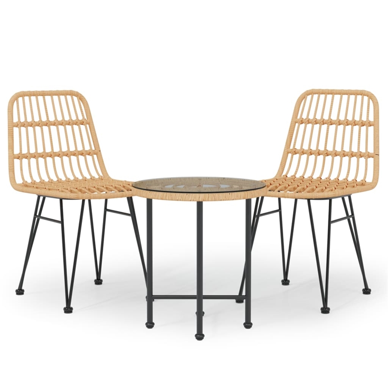 vidaXL Steel Compact Durable Garden Dining Set in Black