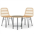 vidaXL Steel Compact Durable Garden Dining Set in Black