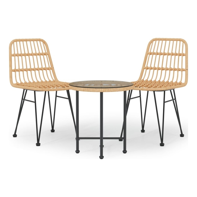 vidaXL Steel Compact Durable Garden Dining Set in Black