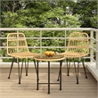 vidaXL Steel Compact Durable Garden Dining Set in Black