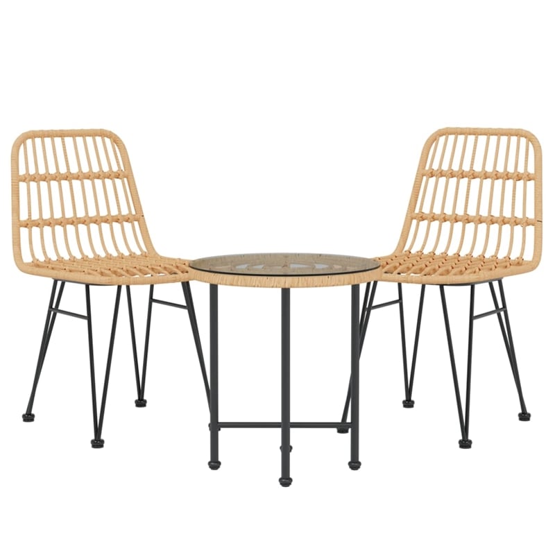 vidaXL Steel Compact Durable Garden Dining Set in Black