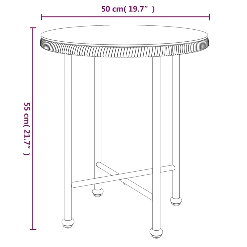 vidaXL Steel Compact Durable Garden Dining Set in Black